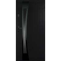 Dvere vchodové Asteria 90 P tmavý antracit čierna inox/grafitové
