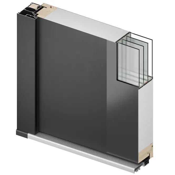 Dvere vchodové Asteria 90 P tmavý antracit čierna inox/grafitové