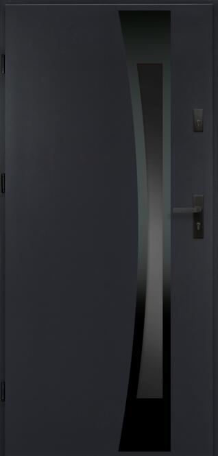 Dvere vchodové Asteria 90 L antracit čierna inox/grafitové