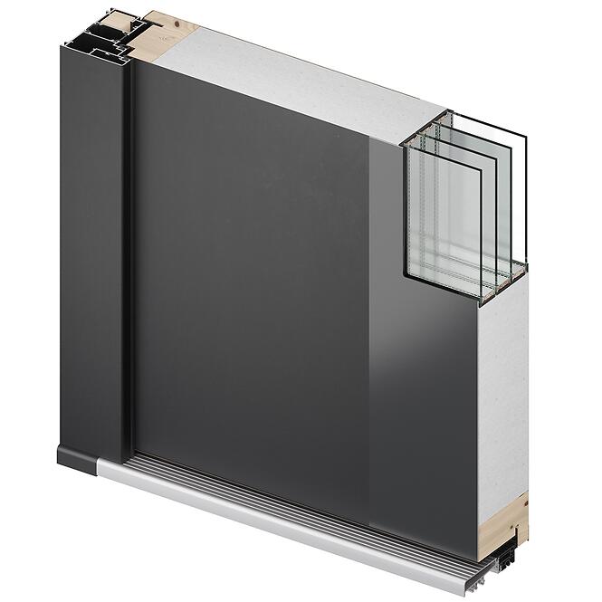 Dvere vchodové Asteria 90 L antracit čierna inox/grafitové