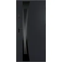 Dvere vchodové Asteria 90 P antracit čierna inox/grafitové