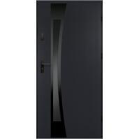 Dvere vchodové Asteria 90 P antracit čierna inox/grafitové