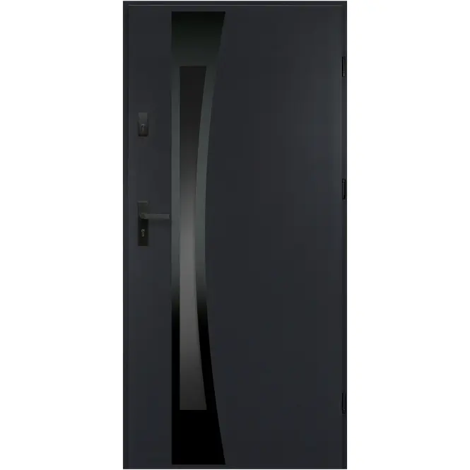 Dvere vchodové Asteria 90 P antracit čierna inox/grafitové