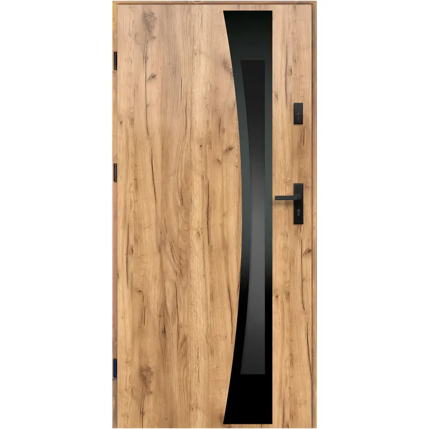 Dvere vchodové Asteria 90 L dub sonoma čierna inox/grafitové