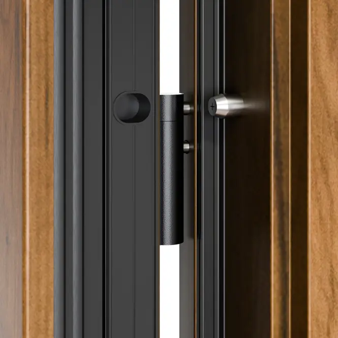 Dvere vchodové Asteria 90 L dub sonoma čierna inox/grafitové