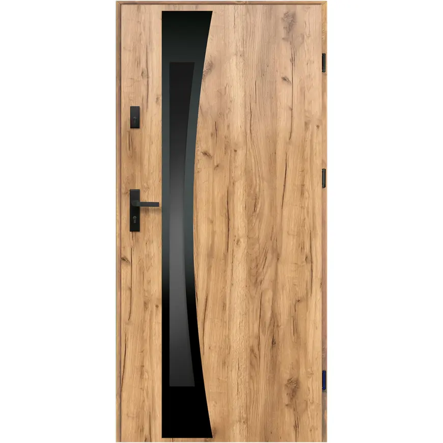 Dvere vchodové Asteria 90 P dub sonoma čierna inox/grafitové