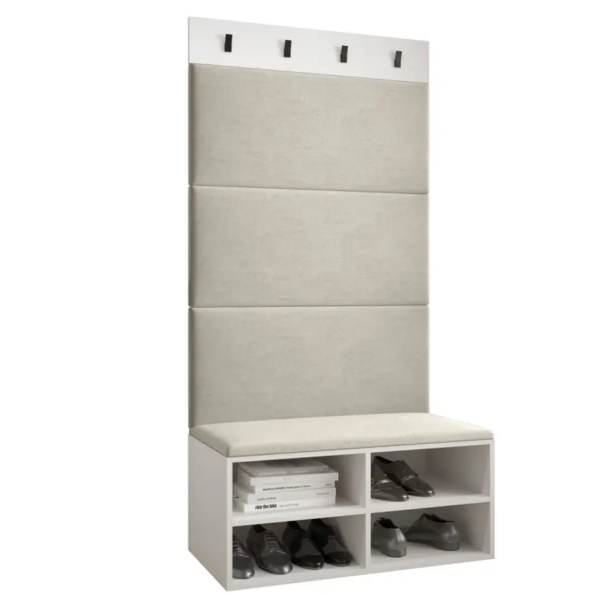 Predsieňový nábytok Miro biela/čierna panel béžová