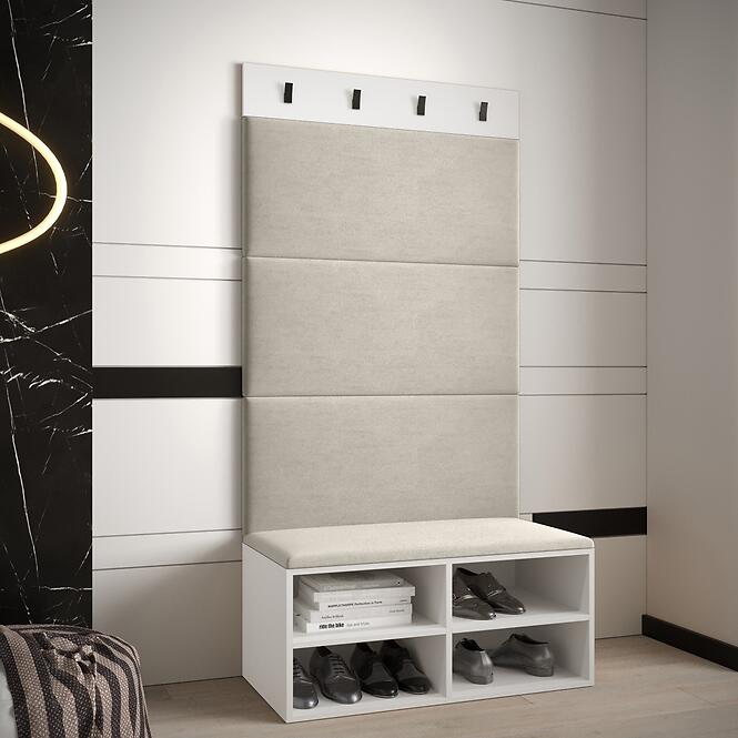 Predsieňový nábytok Miro biela/čierna panel béžová