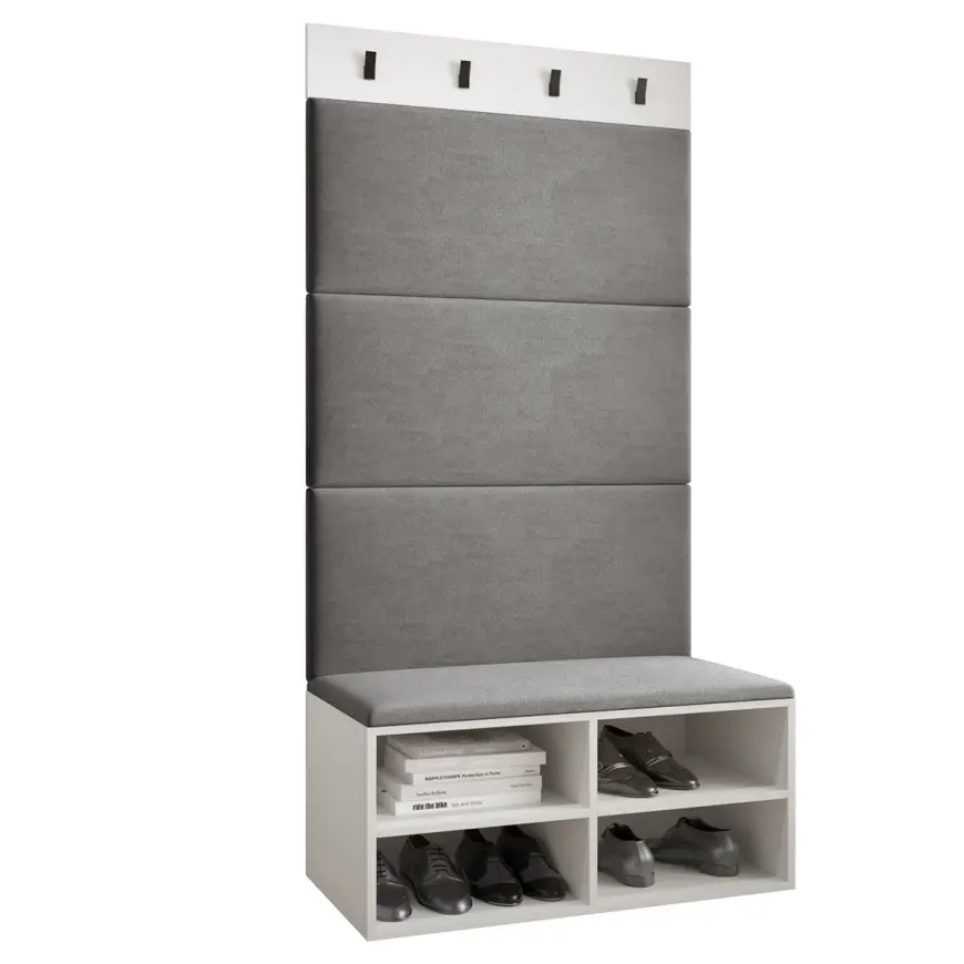 Predsieňový nábytok Miro biela panel sivý