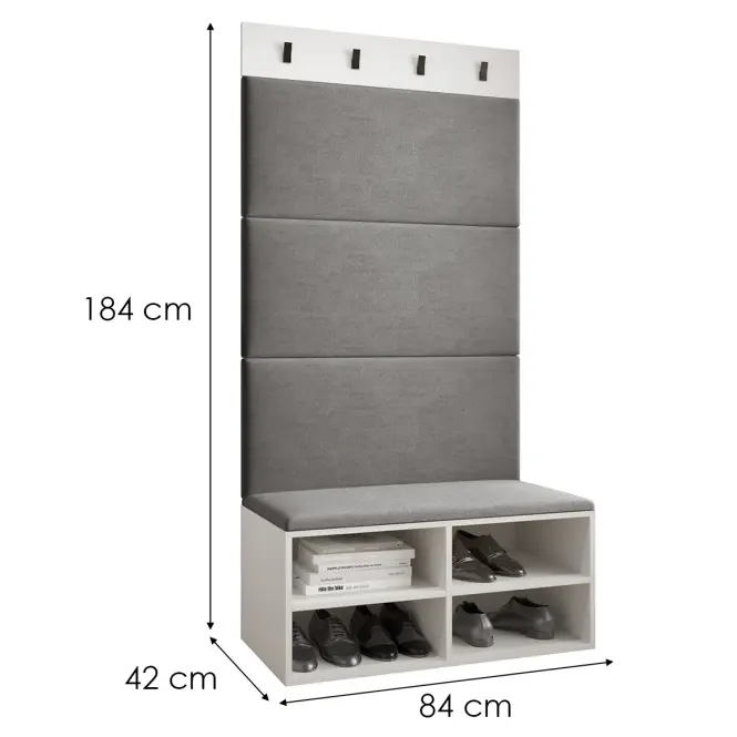 Predsieňový nábytok Miro biela panel sivý