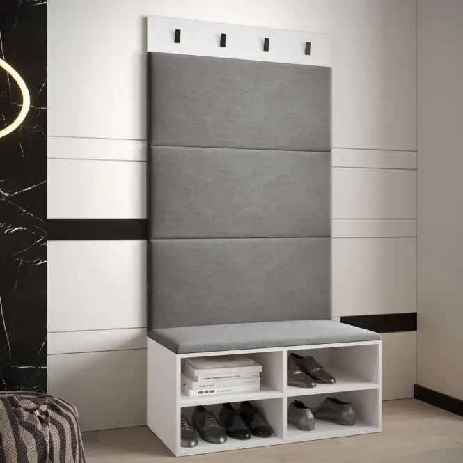 Predsieňový nábytok Miro biela panel sivý