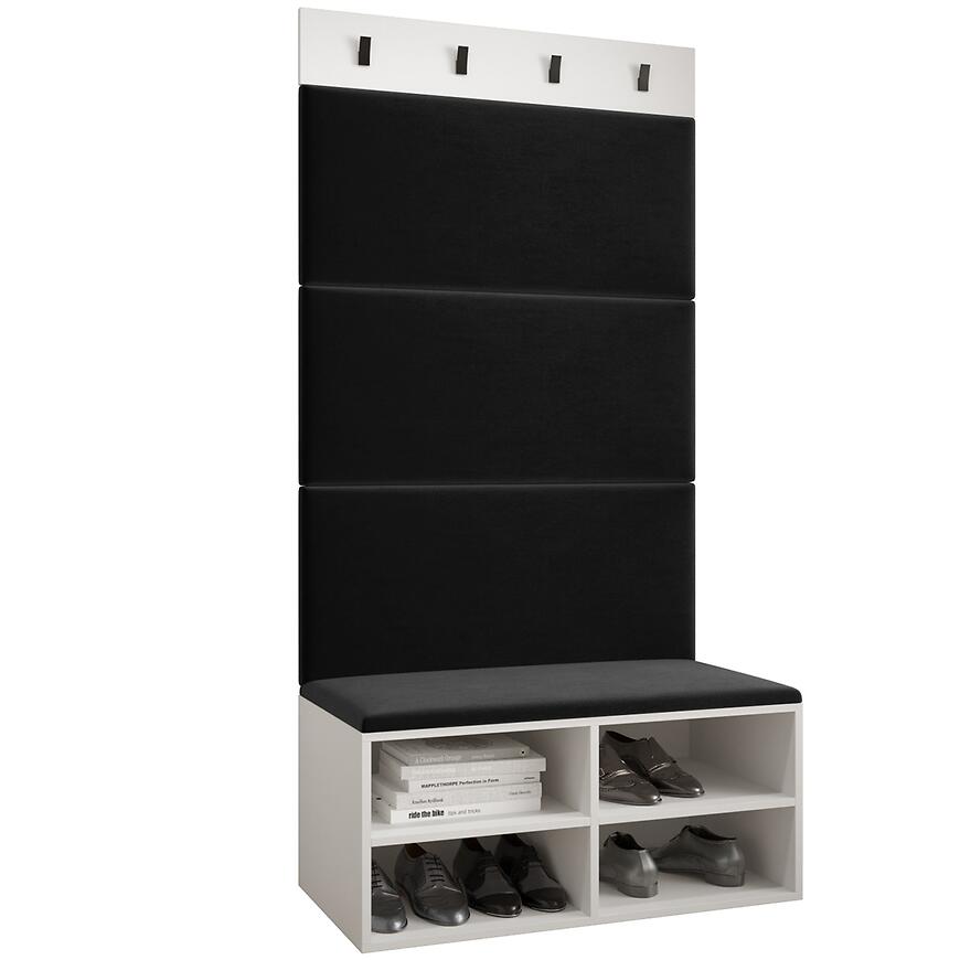 Predsieňový nábytok Miro biela panel čierna