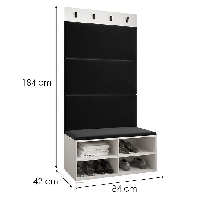 Predsieňový nábytok Miro biela panel čierna