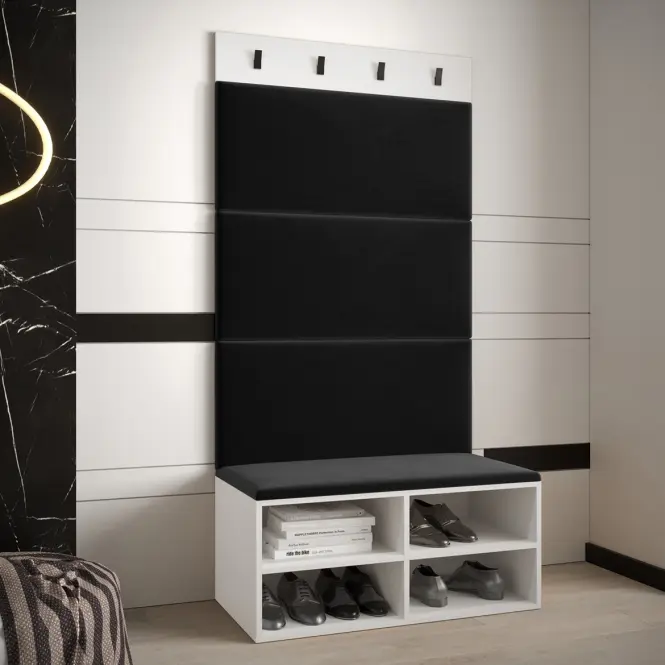 Predsieňový nábytok Miro biela panel čierna