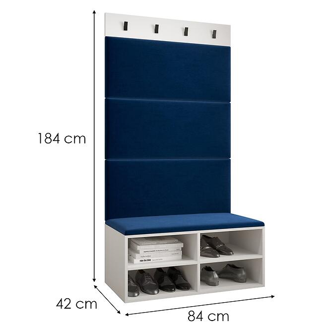 Predsieňový nábytok Miro biela panel modrá