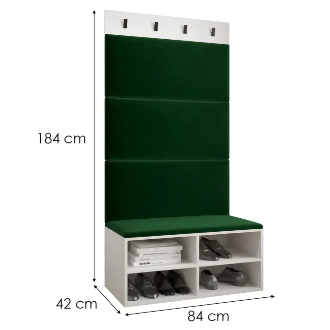 Predsieňový nábytok Miro biela panel zelená