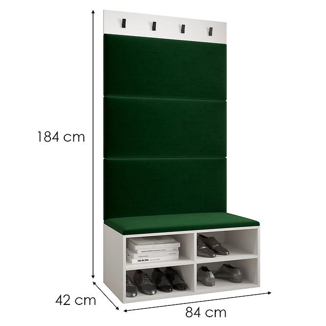 Predsieňový nábytok Miro biela panel zelená