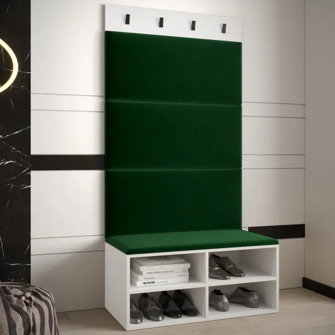 Predsieňový nábytok Miro biela panel zelená,3