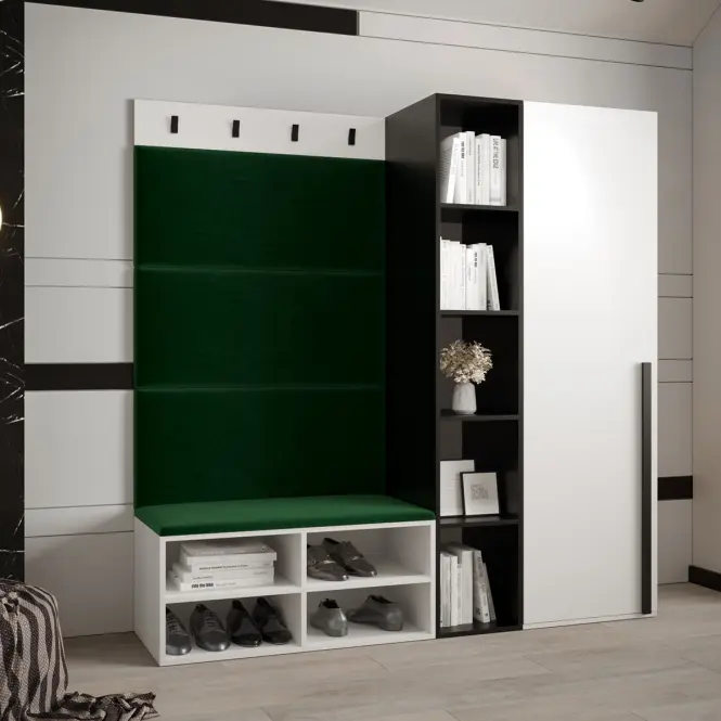Predsieňový nábytok Miro biela panel zelená