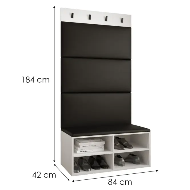 Predsieňový nábytok Miro biela panel čierna eco