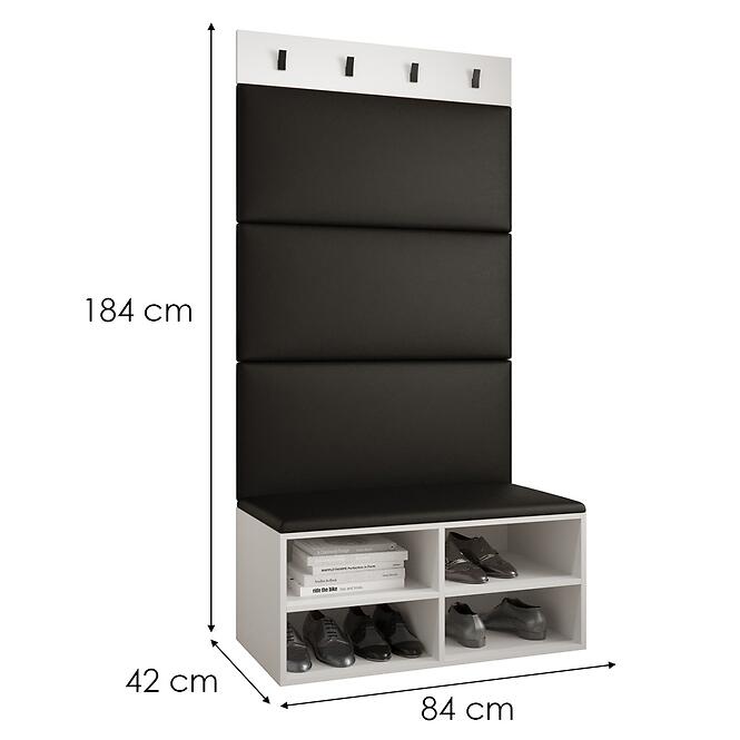 Predsieňový nábytok Miro biela panel čierna eco