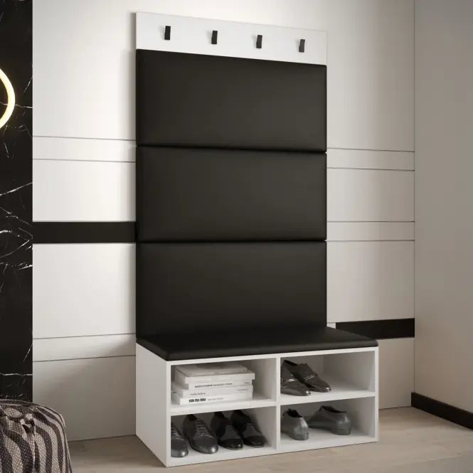 Predsieňový nábytok Miro biela panel čierna eco