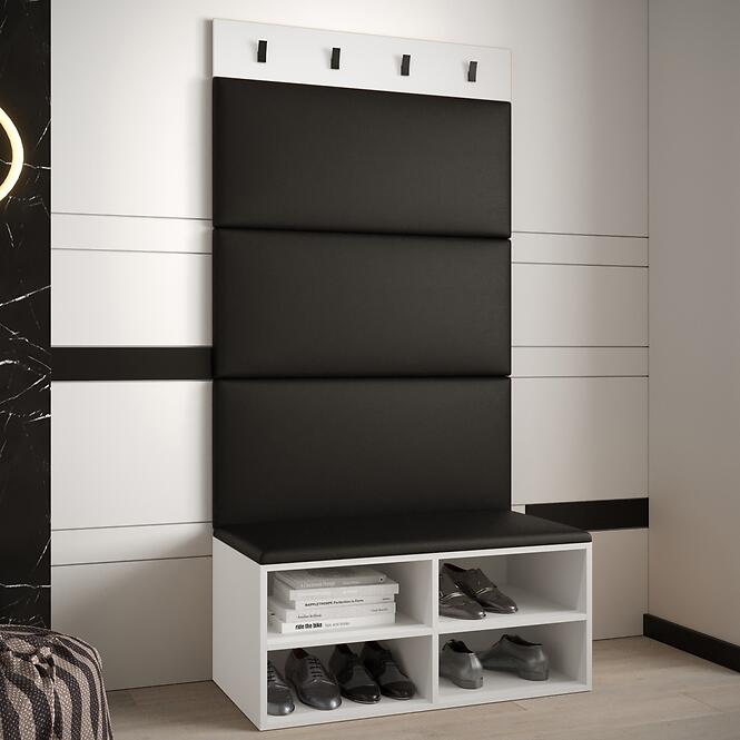 Predsieňový nábytok Miro biela panel čierna eco