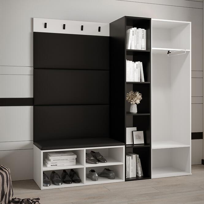 Predsieňový nábytok Miro biela panel čierna eco
