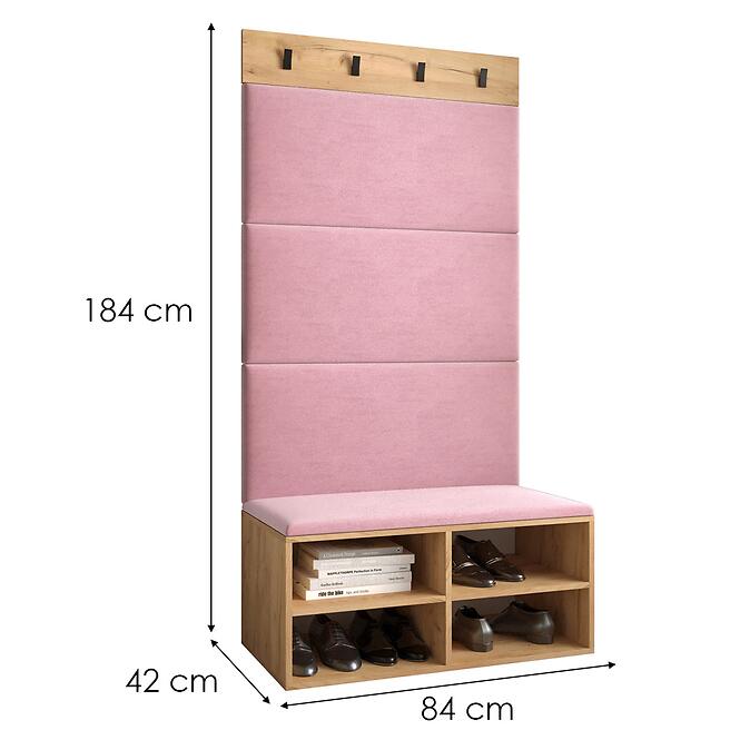 Predsieňový nábytok Miro dub craft panel ružový
