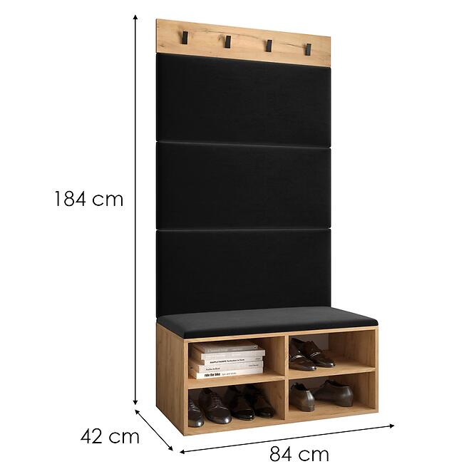 Predsieňový nábytok Miro dub craft panel čierna
