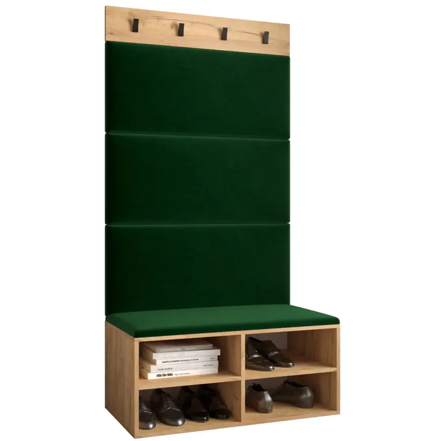 Predsieňový nábytok Miro dub craft panel zelená