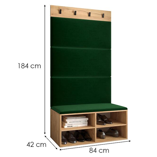 Predsieňový nábytok Miro dub craft panel zelená