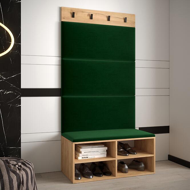 Predsieňový nábytok Miro dub craft panel zelená