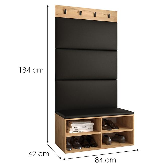 Predsieňový nábytok Miro dub craft panel čierna eco