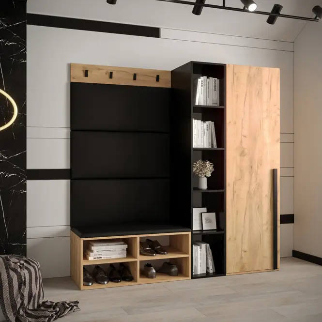 Predsieňový nábytok Miro dub craft panel čierna eco