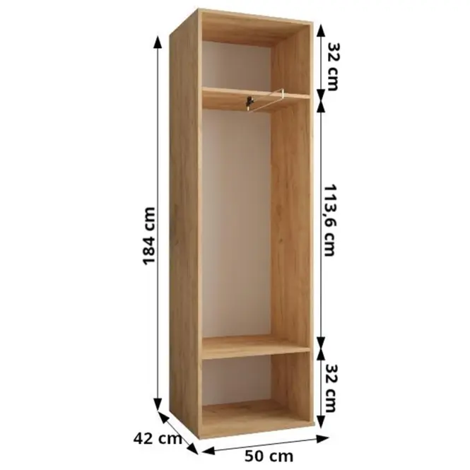 Skriňa Miro dub craft/čierna matná