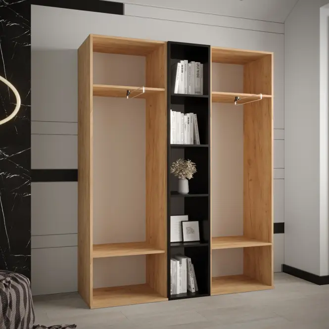 Skriňa Miro dub craft/čierna matná