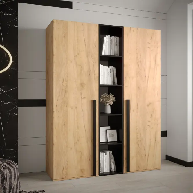Skriňa Miro dub craft/čierna matná