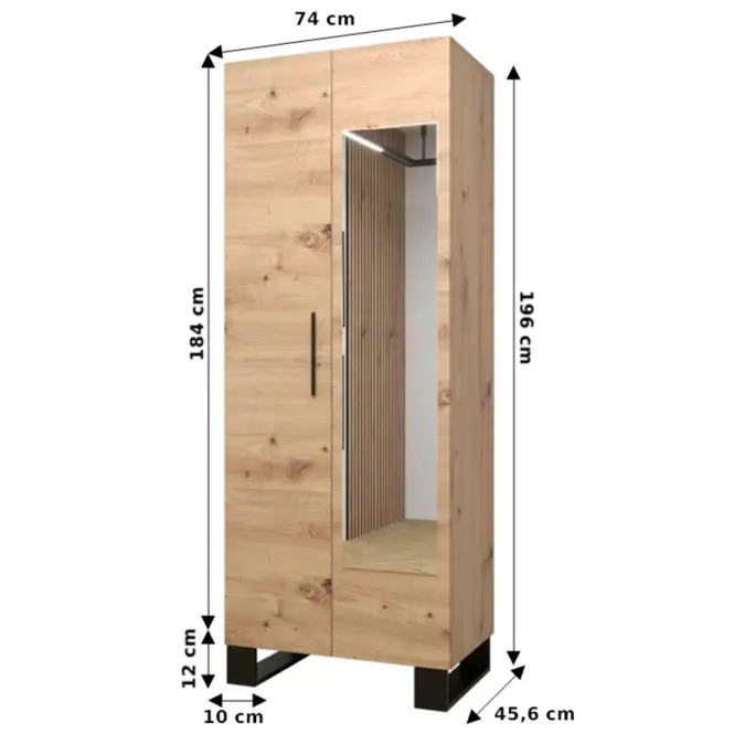 Skriňa Artin + zrkadlo dub artisan,2