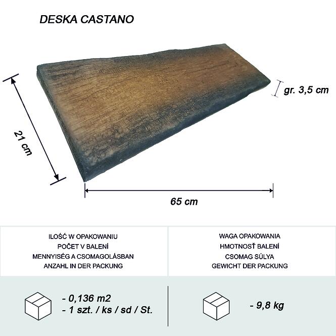 Záhradna Doska Castano 65x21x3.5 cm