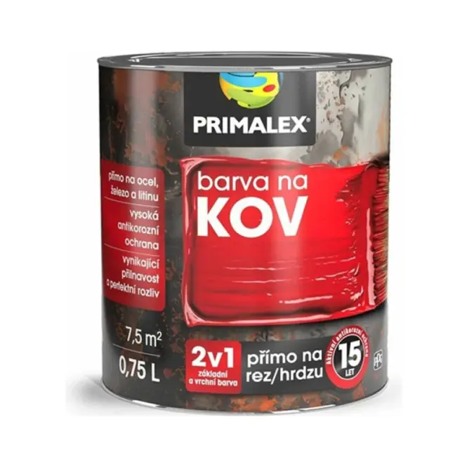 Primalex Farba na kov 2v1 8017 čokoládovohnedá  0.75l