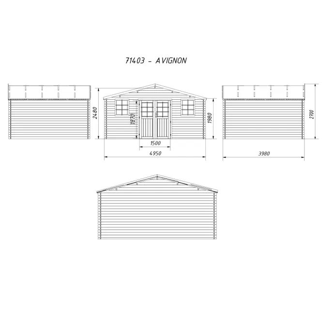 Záhradný domček 4.95x3.98 m 71403