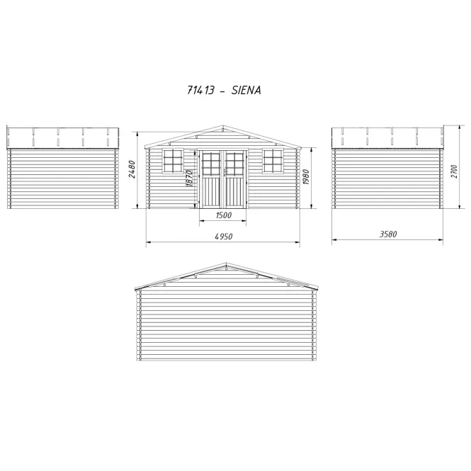 Záhradný domček 4.95x3.58 m 71413