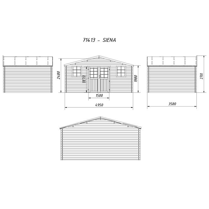 Záhradný domček 4.95x3.58 m 71413