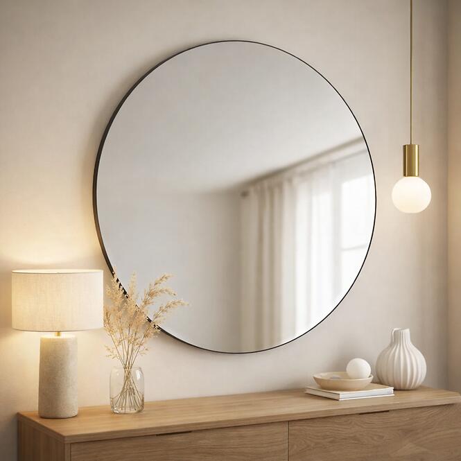 Okrúhle dekoratívne zrkadlo FI80 BLACK