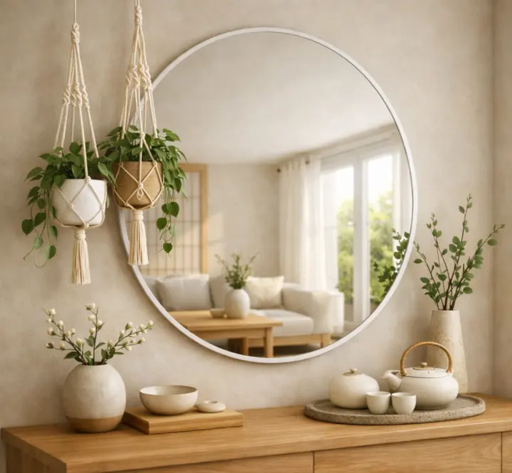 Okrúhle dekoratívne zrkadlo FI80 WHITE,2