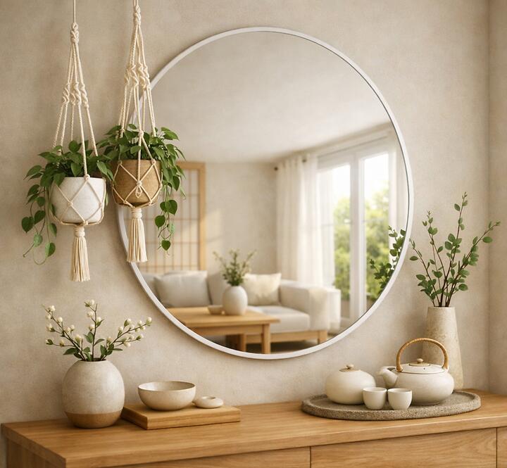 Okrúhle dekoratívne zrkadlo FI80 WHITE,2