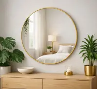 Okrúhle dekoratívne zrkadlo FI80 GOLD