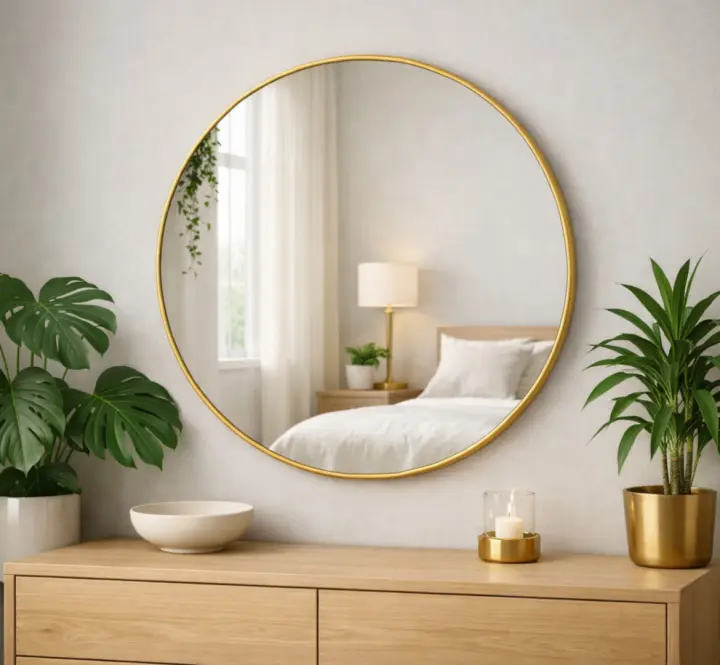Okrúhle dekoratívne zrkadlo FI80 GOLD