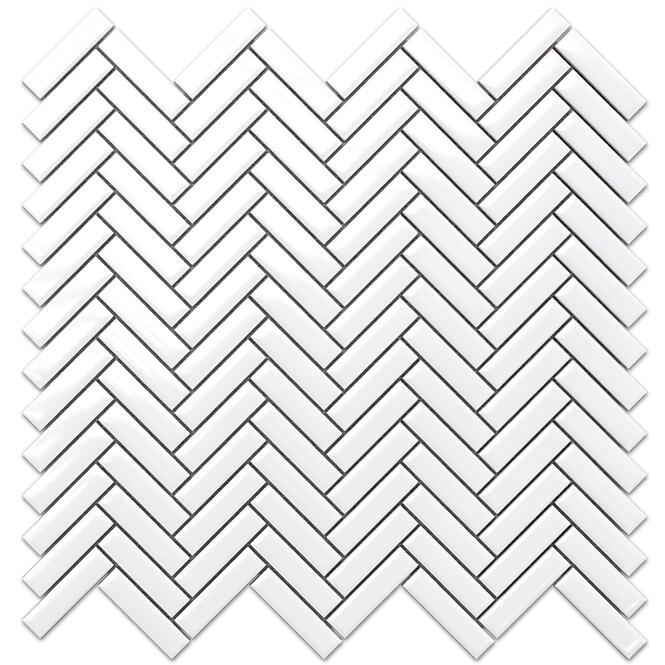 Mozaika Mini Chevron White Gloss 27/28
